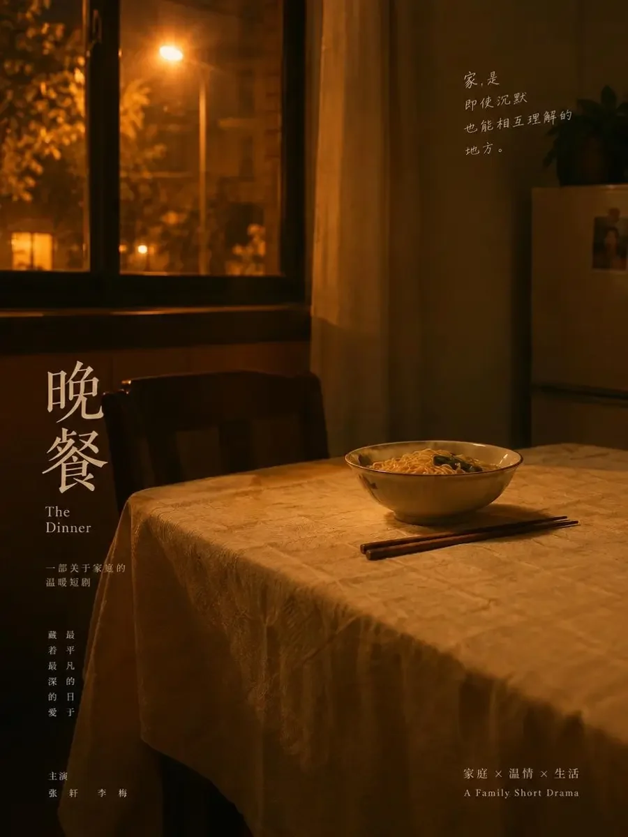 《一轮月亮照不亮》封面，路灯下的饭桌与一碗热面